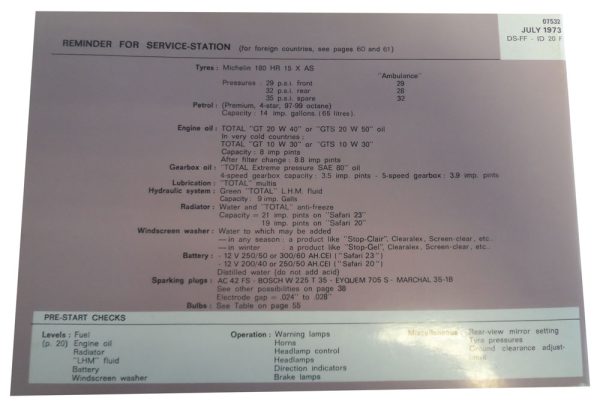 Owner's-Manual-D-and-Modified-Version-Back-Cover Citroen D Safari Owner's Manual 1973 Back