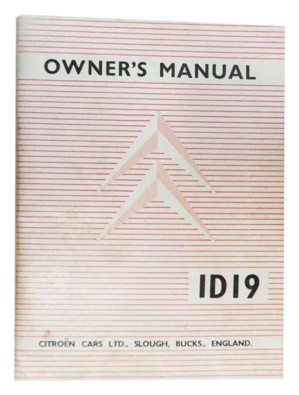 Citroen ID 19 SLOUGH BUILT Owners Manual