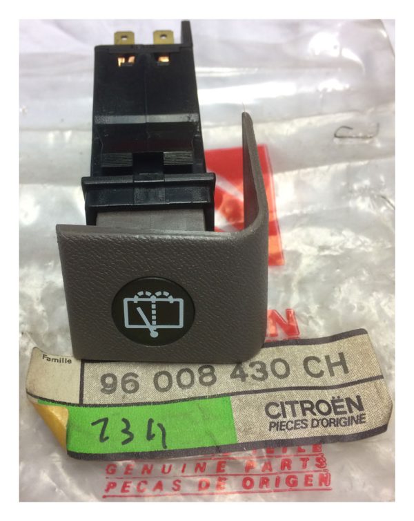 96-008-430-CH Citroen BX Rear Washer Switch - BROWN - Part No: 96008430CH