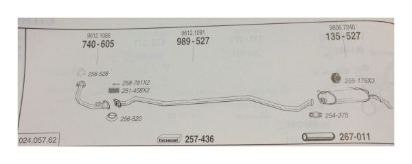 Citroen AX 1.1 Centre Pipe - 989527