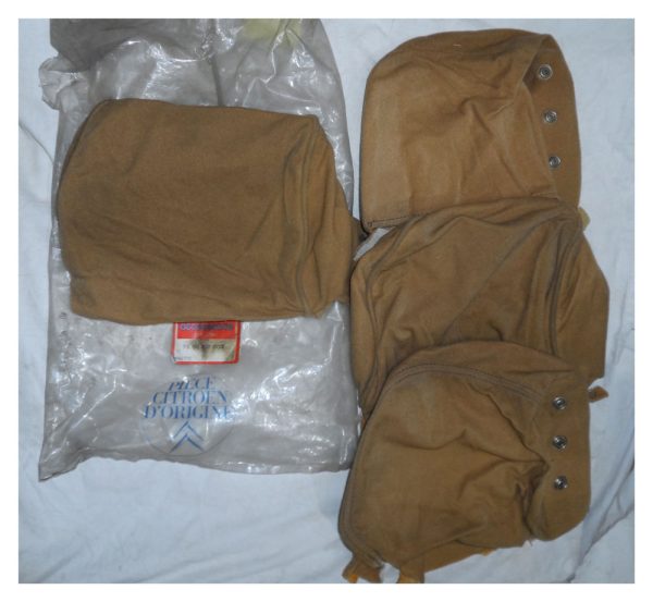 Set of Citroen GS Head Rest Covers - Light Brown