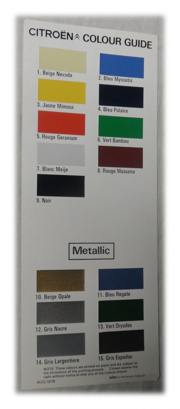 Citroen Colour Guide